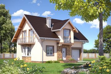  Projekt domu Zofia Prima (1245) (KRD2291) - projekt domu parterowego z poddaszem - Zdjęcie 1