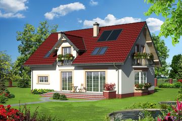  Projekt domu Zoja Eko - murowana – silikaty (KRD2292) - projekt domu parterowego z poddaszem - Zdjęcie 1