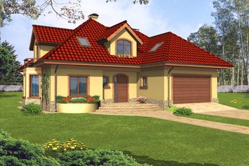  Projekt domu Magnolia (WRY1008) - projekt domu parterowego z poddaszem - Zdjęcie 1