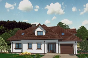  Projekt domu APS 154 (LUA1180) - projekt domu parterowego z poddaszem - Zdjęcie 1