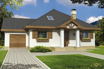  Projekt domu Magnolia B garaż (WRD1008) - projekt domu parterowego - Zdjęcie 1