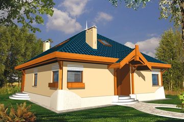  Projekt domu Brzoza wersja A (WRD1015) - projekt domu parterowego z poddaszem - Zdjęcie 1