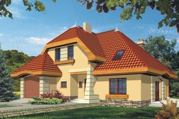  Projekt domu Jawor wersja A (WRD1017) - projekt domu parterowego z poddaszem - Zdjęcie 1