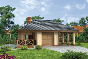  Projekt grilla / wędzarni G191 projekt z wędzarnią (SLN1428) - projekt grilla parterowego - Zdjęcie 1