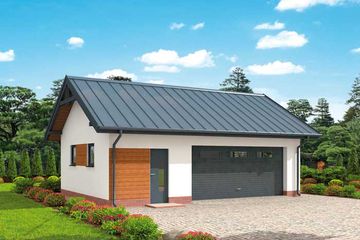  Projekt garażu G292 garaż dwustanowiskowy z pomieszczeniem gospodarczym (SLN1571) - projekt garażu parterowego - Zdjęcie 1