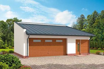  Projekt garażu G294 garaż dwustanowiskowy z pomieszczeniem gospodarczym (SLN1573) - projekt garażu parterowego - Zdjęcie 1
