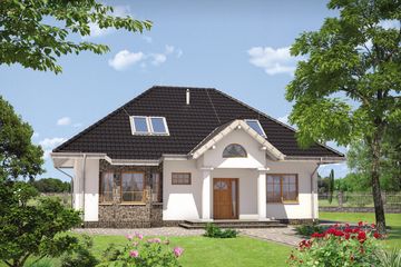  Projekt domu Zosia (736) (KRD2296) - projekt domu parterowego z poddaszem - Zdjęcie 1