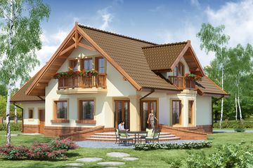  Projekt domu Gracjan (WRW1008) - projekt domu parterowego z poddaszem - Zdjęcie 1