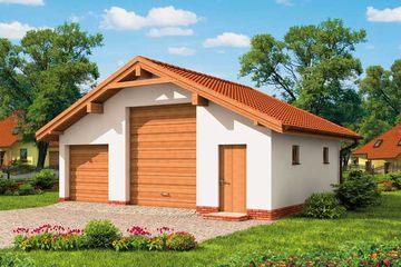  Projekt garażu G1B garaż dwustanowiskowy (SLN1451) - projekt garażu parterowego - Zdjęcie 1