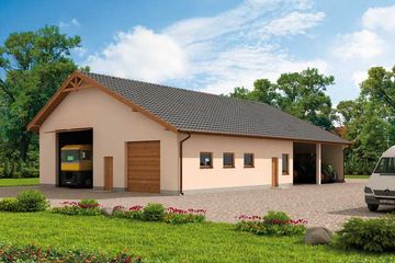  Projekt garażu G230 garaż trzystanowiskowy (SLN1455) - projekt garażu parterowego - Zdjęcie 1