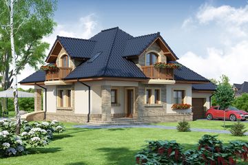  Projekt domu Damokles (WRW1124) - projekt domu parterowego z poddaszem - Zdjęcie 1