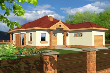  Projekt domu Bartosz z garażem 1-st. [A] (WRF1000) - projekt domu parterowego - Zdjęcie 1