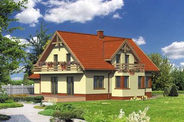  Projekt domu WB-0045 (KRA3605) - projekt domu parterowego z poddaszem - Zdjęcie 1