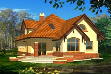  Projekt domu Anteusz I (WRH1047) - projekt domu parterowego z poddaszem - Zdjęcie 1