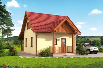  Projekt domu letniskowego Orlean 4 dom letniskowy z poddaszem (SLN1744) - projekt domu letniskowego parterowego z poddaszem - Zdjęcie 1