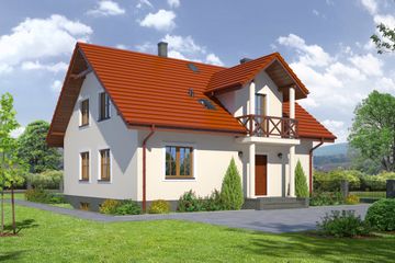  Projekt domu Tarczyn 9 (KRP1233) - projekt domu parterowego z poddaszem - Zdjęcie 1