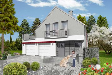  Projekt domu Leo z garażem 2-st. [A] (WRF1397) - projekt domu parterowego z poddaszem - Zdjęcie 1