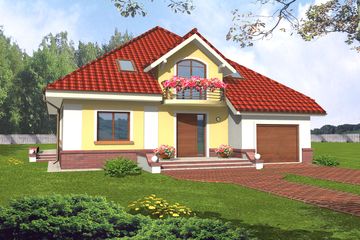  Projekt domu Arkadia II (WRY1023) - projekt domu parterowego z poddaszem - Zdjęcie 1