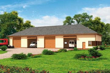  Projekt garażu G223 garaż czterostanowiskowy z pomieszczeniami gospodarczymi (SLN1447) - projekt garażu parterowego - Zdjęcie 1