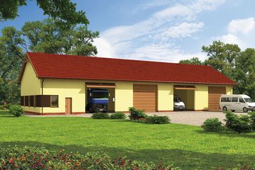  Projekt garażu G221 garaż czterostanowiskowy z pomieszczeniami gospodarczymi (SLN1448) - projekt garażu parterowego - Zdjęcie 1