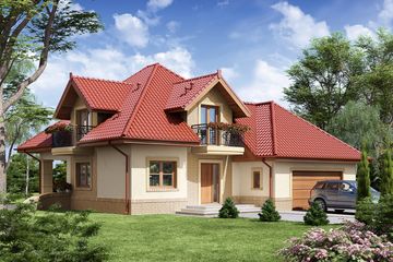  Projekt domu Fabio 2 (WRW1121) - projekt domu parterowego z poddaszem - Zdjęcie 1