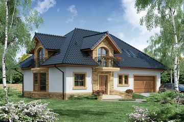  Projekt domu Kalamis 2 (WRW1122) - projekt domu parterowego z poddaszem - Zdjęcie 1