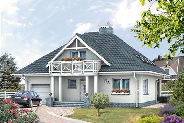  Projekt domu Boston 2 (BSA1064) - projekt domu parterowego z poddaszem - Zdjęcie 1