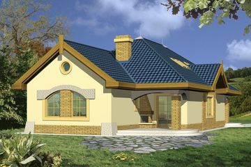  Projekt domu Niezapominajka wersja A z pojedynczym garażem (WRD1052) - projekt domu parterowego z poddaszem - Zdjęcie 1