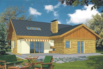  Projekt domu Wisienka wersja B większa (WRD1056) - projekt domu parterowego z poddaszem - Zdjęcie 1