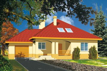  Projekt domu Asia wersja A bez kalenicy, bez garażu (WRD1060) - projekt domu parterowego z poddaszem - Zdjęcie 1