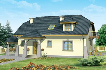  Projekt domu Rafal (WAB1009) - projekt domu parterowego z poddaszem - Zdjęcie 1