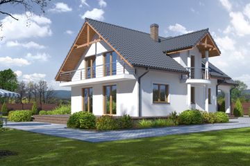  Projekt domu Osina 7 (KRP1242) - projekt domu parterowego z poddaszem - Zdjęcie 1