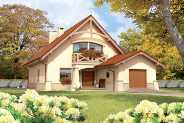  Projekt domu Wioletta G1 (WRC1820) - projekt domu parterowego z poddaszem - Zdjęcie 1