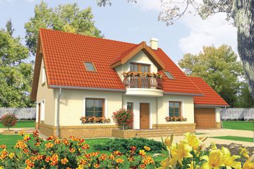  Projekt domu Wisienka G2 (WRC1822) - projekt domu parterowego z poddaszem - Zdjęcie 1