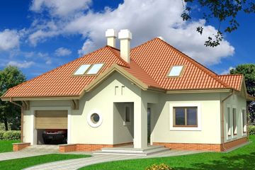  Projekt domu Róża B (WRD1418) - projekt domu parterowego z poddaszem - Zdjęcie 1