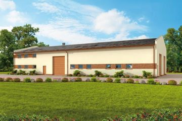  Projekt garażu G267 garaż trzystanowiskowy z pomieszczeniami gospodarczymi (SLN1758) - projekt garażu z pełnym piętrem - Zdjęcie 1