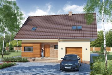  Projekt domu Pandora PS (WRW1192) - projekt domu parterowego z poddaszem - Zdjęcie 1