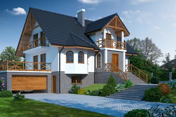  Projekt domu Michałówka (KRP1246) - projekt domu parterowego z poddaszem - Zdjęcie 1