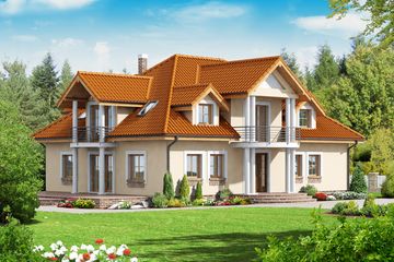  Projekt domu Nowy Dwór (KRP1248) - projekt domu parterowego z poddaszem - Zdjęcie 1