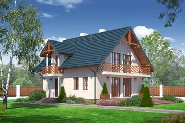  Projekt domu Maków 2p (KRP1251) - projekt domu parterowego z poddaszem - Zdjęcie 1