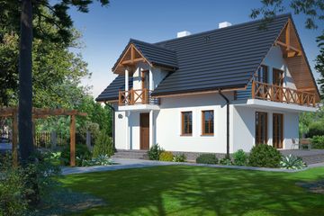  Projekt domu Maków 2 (KRP1253) - projekt domu parterowego z poddaszem - Zdjęcie 1