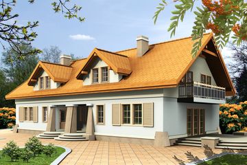  Projekt domu Wilga bez garażu bliźniak [B-BL] (WRF1341) - projekt domu parterowego z poddaszem - Zdjęcie 1