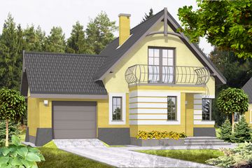  Projekt domu Iza z garażem 1-st. [A] (WRF1346) - projekt domu parterowego z poddaszem - Zdjęcie 1