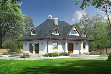  Projekt domu Chmielniki małe (KRP1335) - projekt domu parterowego z poddaszem - Zdjęcie 1