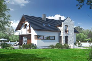  Projekt domu Olchowo 31 (KRP1338) - projekt domu parterowego z poddaszem - Zdjęcie 1