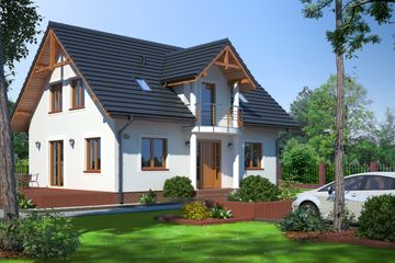  Projekt domu Miłosna średnia tb (KRP1398) - projekt domu parterowego z poddaszem - Zdjęcie 1