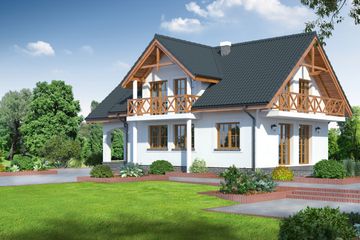  Projekt domu Oleśnica tb (KRP1399) - projekt domu parterowego z poddaszem - Zdjęcie 1