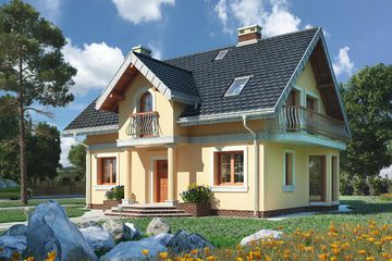  Projekt domu Klara Rex (1135) (KRD2104) - projekt domu parterowego z poddaszem - Zdjęcie 1