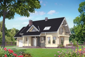  Projekt domu Maja Neo - murowana – beton komórkowy (KRD2107) - projekt domu parterowego z poddaszem - Zdjęcie 1