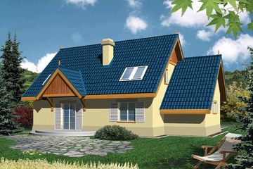  Projekt domu Słoneczko C 2 garaże (WRD1429) - projekt domu parterowego z poddaszem - Zdjęcie 1